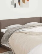 vidaXL Горна табла за легло с уши таупе 203x23x78/88 см плат