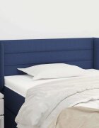 vidaXL Горна табла за легло синя 103x16x78/88 см плат