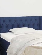 vidaXL Горна табла за легло синя 103x16x78/88 см плат