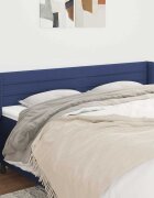 vidaXL Горна табла за легло синя 183x16x78/88 см плат