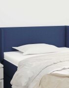 vidaXL Горна табла за легло синя 93x16x78/88 см плат