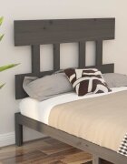 vidaXL Горна табла за легло сива 1035x3x81 см бор масив