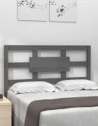 vidaXL Горна табла за легло сива 1055x4x100 см бор масив