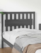 vidaXL Горна табла за легло сива 1055x4x100 см бор масив