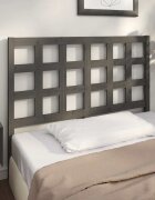 vidaXL Горна табла за легло сива 1255x4x100 см бор масив
