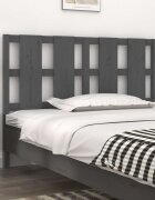 vidaXL Горна табла за легло сива 1255x4x100 см бор масив