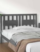 vidaXL Горна табла за легло сива 1255x4x100 см бор масив
