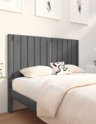 vidaXL Горна табла за легло сива 1255x4x100 см бор масив