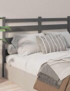 vidaXL Горна табла за легло сива 126x4x100 см бор масив