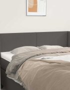 vidaXL Горна табла за легло сива 147x16x78/88 см изкуствена кожа