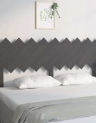 vidaXL Горна табла за легло сива 178x3x805 см бор масив