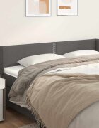 vidaXL Горна табла за легло сива 203x16x78/88 см изкуствена кожа