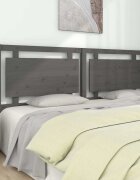vidaXL Горна табла за легло сива 2055x4x100 см бор масив