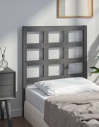 vidaXL Горна табла за легло сива 805x4x100 см бор масив