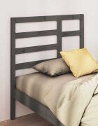 vidaXL Горна табла за легло сива 81x4x104 см бор масив