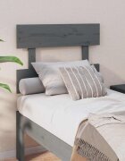 vidaXL Горна табла за легло сива 935x3x81 см бор масив