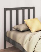 vidaXL Горна табла за легло сива 95x4x100 см бор масив