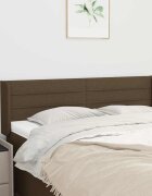 vidaXL Горна табла за легло тъмнокафява 147x16x78/88 см плат