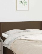 vidaXL Горна табла за легло тъмнокафява 147x16x78/88 см плат