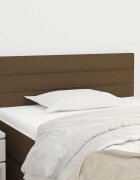 vidaXL Горна табла за легло тъмнокафява 80x5x78/88 см плат