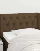 vidaXL Горна табла за легло тъмнокафява 83x16x78/88 см плат
