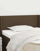 vidaXL Горна табла за легло тъмнокафява 83x16x78/88 см плат