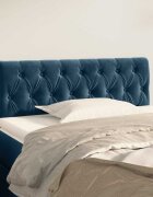 vidaXL Горна табла за легло тъмносиня 100x7x78/88 см кадифе