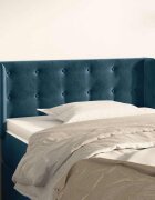 vidaXL Горна табла за легло тъмносиня 103x16x78/88 см кадифе