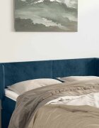 vidaXL Горна табла за легло тъмносиня 147x16x78/88 см кадифе