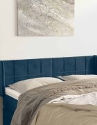 vidaXL Горна табла за легло тъмносиня 147x16x78/88 см кадифе