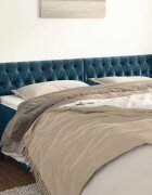 vidaXL Горна табла за легло тъмносиня 203x16x78/88 см кадифе