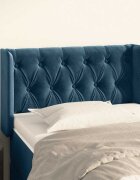 vidaXL Горна табла за легло тъмносиня 83x16x78/88 см кадифе