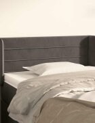 vidaXL Горна табла за легло тъмносива 103x16x78/88 см кадифе