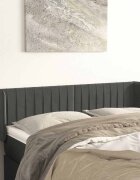 vidaXL Горна табла за легло тъмносива 147x16x78/88 см кадифе