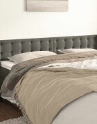 vidaXL Горна табла за легло тъмносива 163x16x78/88 см кадифе