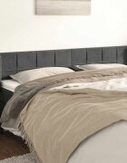 vidaXL Горна табла за легло тъмносива 183x16x78/88 см кадифе