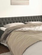 vidaXL Горна табла за легло тъмносива 203x16x78/88 см кадифе