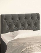 vidaXL Горна табла за легло тъмносива 80x7x78/88 см кадифе