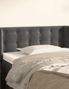 vidaXL Горна табла за легло тъмносива 83x16x78/88 см кадифе