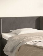 vidaXL Горна табла за легло тъмносива 83x16x78/88 см кадифе