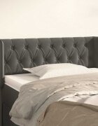 vidaXL Горна табла за легло тъмносива 93x16x78/88 см кадифе