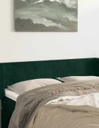 vidaXL Горна табла за легло тъмнозелена 147x16x78/88 см кадифе