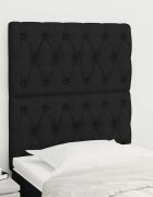 vidaXL Горни табли за легло 2 бр черна80x7x78/88 см плат