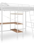 vidaXL Горно легло с рамка за маса бяло метал 90x200 см