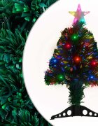vidaXL Готова осветена коледна елха със стойка и LED 64 см оптично влакно