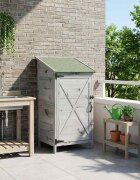 vidaXL Градина постройка Сиво 595 x 56 x 1135 см Солидно ела дърво
