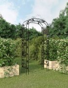 vidaXL Градинска арка черна 116x45x240 см стомана