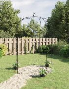 vidaXL Градинска арка черна Ø180x255 см стомана