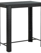 vidaXL Градинска бар маса черна 100x605x1105 см полиратан