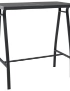 vidaXL Градинска бар маса черна 110x60x110 см закалено стъкло